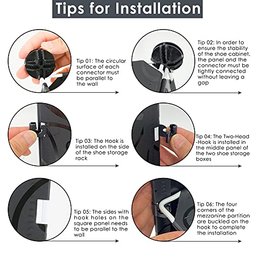 Werkweit Portable Shoe Storage 6-Tier Shoes Rack 24 Pairs Plastic Cube Storage Tower Shelves For Storage Shoe Cabinet Shoe Rack For Entryway, Hallway And Closet For Shoes, Slippers, Boots Storage #TOP7