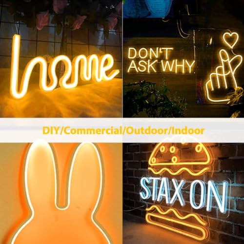 Image of Lamomo LED Strip Lights, Yellow Neon Rope, 0.39in /Cut, 32.8ft, 2Pack