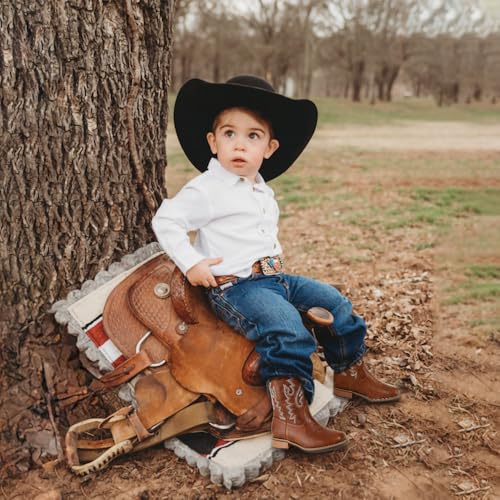 Cowboy Boots Square Toe Kids Boots Embroidered Western Boots Cowgirl Boots For Toddler/Little Kid/Big Kid4
