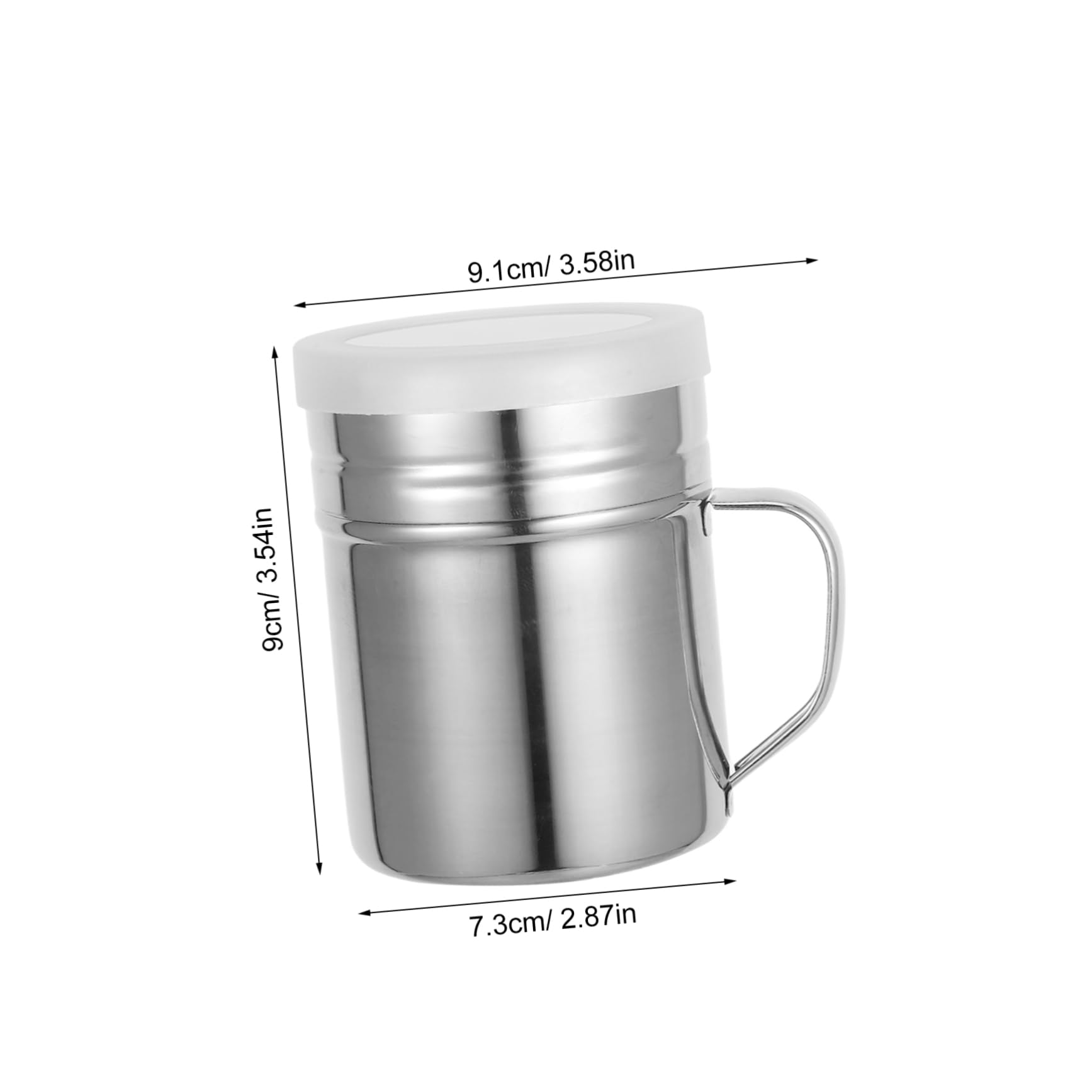 CIYODO Baking Powder Sugar Shaker Stainless Steel Mesh Jar with Fine Strainer Spice Dispenser