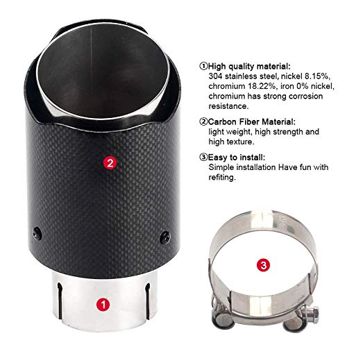 Rura wydechowa Rura wydechowa, Tłumik samochodowy Tylny ogon wydechowy Ogon wydechowy Ogon wydechowy Uniwersalny 3K Carbon Fiber (C