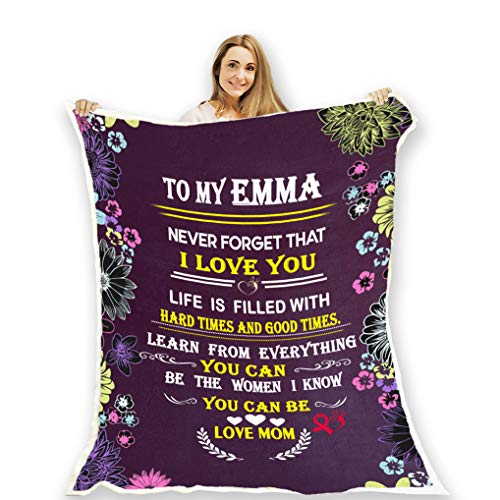 Customized Blanket for Daughter, Never Forget That I Love You Blanket, I Love You Quilt Fleece Throw Blankets Comforters, Christmas Birthday Little Girls Kids Gifts from Mom