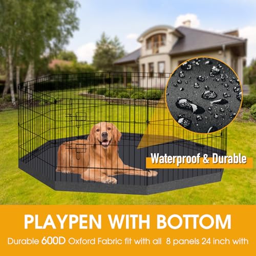 Dog Playpen Regular Octagon Metal Exercise Pet Playpen 8 Panels 24 Inch Bottom Pad Cover for Small Medium Pets Indoor Outdoor(Only Cover,Playpen Not Included)(Black Bottom pad cover) Dog Playpen Regular Octagon Metal Exercise Pet Playpen 8 Panels 24 Inch Bottom Pad Cover for Small Medium Pets Indoor Outdoor(Only Cover,Playpen Not Included)(Black Bottom pad cover)