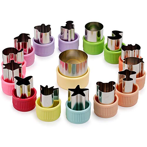 Kayaso Vegetable Cutter Shapes Set for Kids, Mini Cookie Cutters,Fruit and Cookie Stamps