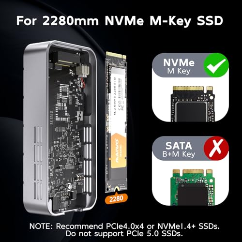 Boîtier SSD M.2 NVMe 80 Gbit/s évite la surchauffe sur Mac mini M4 Pro - 4