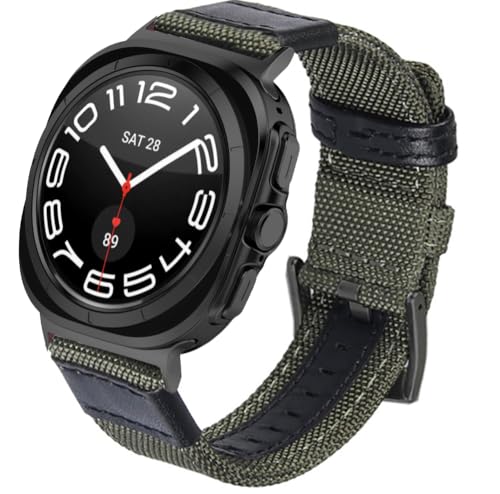 Olytop for Samsung Galaxy Watch Ultra Bands 47mm (2024/2025), Military Rugged Nylon Sport Replacement Strap Men Women for Galaxy Watch 7/8 Ultra 47mm, Green - image 2