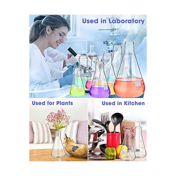 9-Pack-Glass-Erlenmeyer-Flask-Set-with-Glass-Stirring-Rod-7-Sizes-50ml-100ml-150ml-200ml-250ml-300ml-500ml-Borosilicate-Erlenmeyer-Flasks-with-Printed-Graduation-for-Lab-Chemistry 9-Pack-Glass-Erlenmeyer-Flask-Set-with-Glass-Stirring-Rod-7-Sizes-50ml-100ml-150ml-200ml-250ml-300ml-500ml-Borosilicate-Erlenmeyer-Flasks-with-Printed-Graduation-for-Lab-Chemistry
