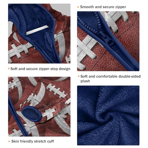 CHIFIGNO Brown Football Boy Warm Comfy Fleece Outerwear Jackets with Polar Fleece Lining 3T3