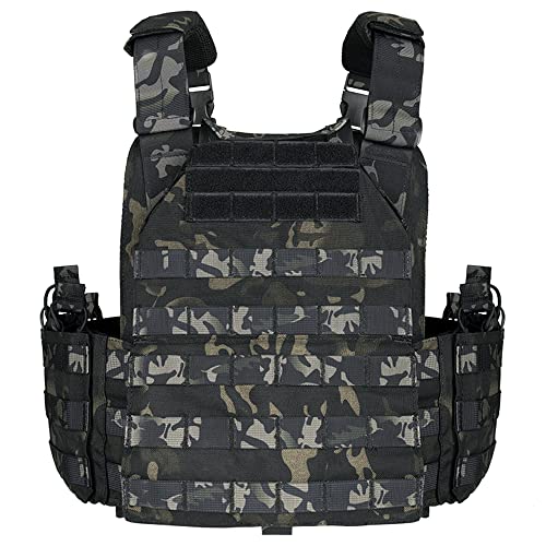Vav Yakeda Tactical Military Vest Quick Release Airsoft Vest Adjustable For Adults (Black Cp) #TOP2