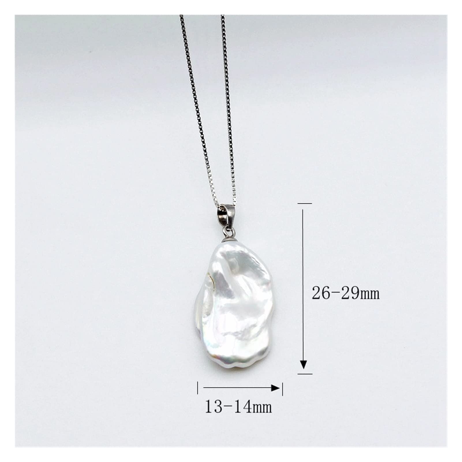 Collane da donna Collana con ciondolo ragazza, stile barocco, perla piatta irregolare, collana in argento sterling 925, collana in argento da donna accessori alla moda