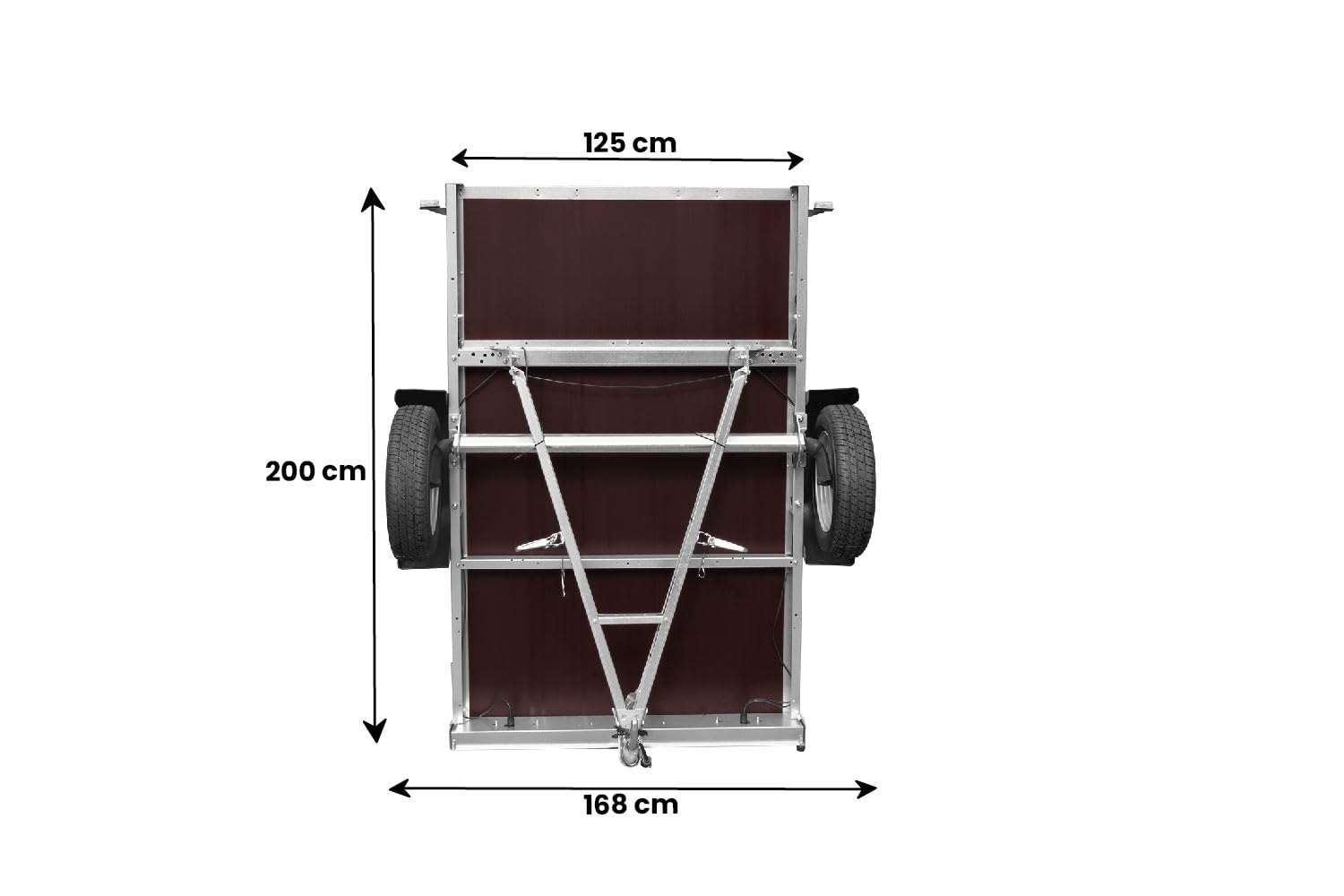 UNITRAILER PKW Anhänger Garden Trailer 201 Kipp, Autoanhänger 750kg mit 200x125cm Ladefläche, Anhänger bis 750Kg mit Kippbare V-Deichsel und Aufklappbare Hintere Bordwand