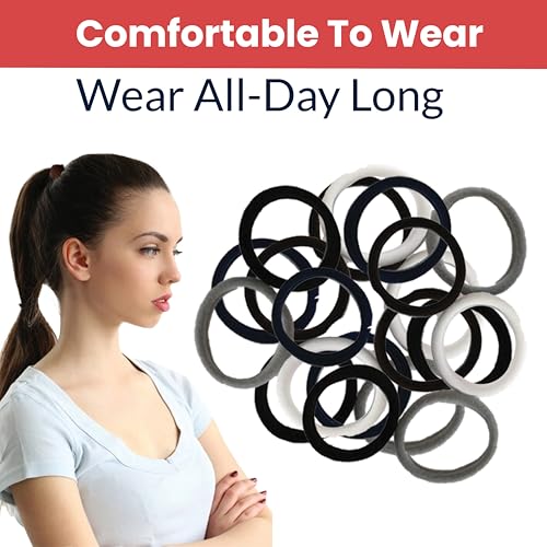 Image of TEMPERIA (Pack of 20) Hair Rubber Band for Women & Girls with Storage Tube Box - Stretchable Soft Hair Ties Ponytail Holder Elastic Hairbands - Premium & Durable Ponytail Holder Hair Accessories