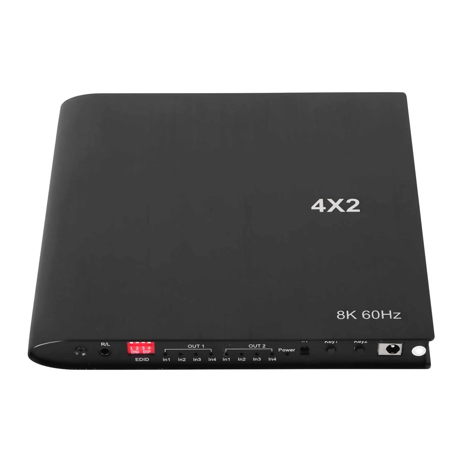 Switch HDMI, Commutatore HDMI 4 in 2 Out 8K 60Hz con Telecomando, SPDIF + Uscita Audio da 3,5 Mm Selettore Video Supporta HDCP 2.2 e 1.4 per Lettori DVD, PC, Monitor (Spina