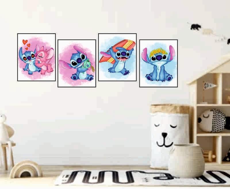 Miniatura 4 de OrtixArt - Póster de acuarela para niños  Arte de pared para habitación de niños y niñas  Juego de 4 sin marco (8 x 10 pulgadas)  Pósteres para