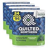 Quilted Northern Ultra Soft & Strong Toilet Paper, 24 Mega Rolls = 96 Regular Rolls, 5X Stronger, Premium Soft Toilet Tissue with Recyclable Paper Packaging