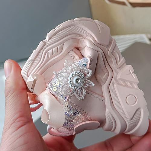Girls Glitter Sneakers Toddler Lace up Walking Running Shoes Kids Lightweight Non Slip Athletic Sparkle Tennis Shoes4