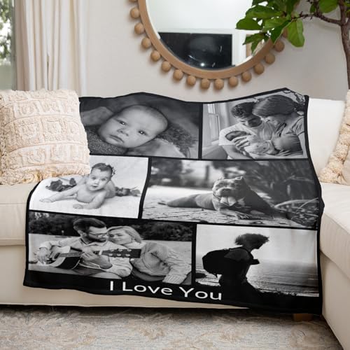 Custom Blanket with Photo, Personalized Blanket with Picture, Customized Photo Blanket, Customizable Blanket, Custom Gifts for Women, Personalized Gifts for Mom Dad Baby Kid Family Friend Couple Pet - Image 5