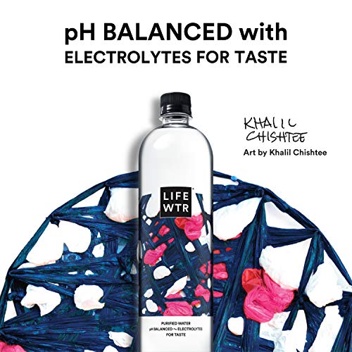LIFEWTR Premium Purified Water, pH Balanced with Electrolytes for Taste, 23.7 Fl Oz Flip Cap Bottles, 700 mL Pack of 48 Count