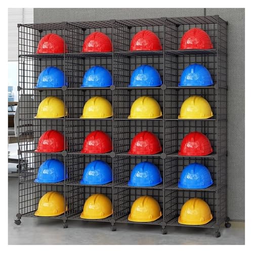 Organizador de Sombreros, Soporte Ajustable para Cascos, Soporte móvil de 4 a 8 Niveles con Ruedas bloqueables, Organizador apilable de Equipo de Seguridad para Tiendas y Minas de carbón, ne