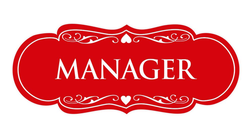Signs ByLITA Designer Manager Sign(Red) - Medium
