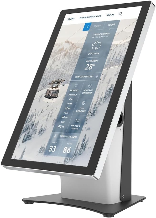 Kiosk VESA Display Stand All Metal for 15.6 inch Screen Monitor - BSC804BW