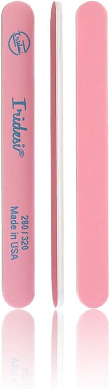 Limas y pulidores de uñas Premium rosa rosa claro 280 320 limas de uñas lavables 7 pulgadas de largo paquete de 12