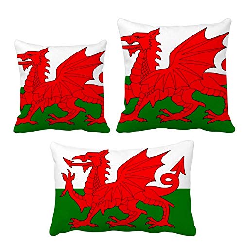 Housse de coussin drapeau Pays de Galles rectangle canapé salon