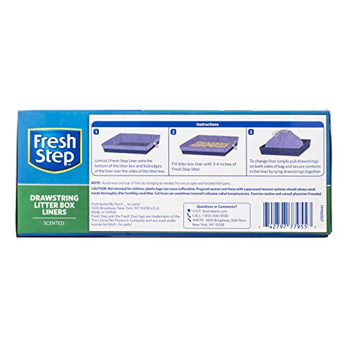 Fresh Step Drawstring Cat Litter Box Liners, Scented, Jumbo Size, 36" x 19" - 7 Count | Kitty Litter Bags, Cat Litter Liners for All Cats To Keep Your Home Clean - Image 3