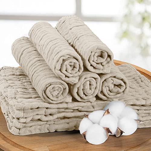 Yoofoss-Muslin-Burp-Cloths-6-Pack-Baby-Washcloths-Large-20X10-100-Cotton-6-Layers-Super-Soft-and-Absorbent-Apricot