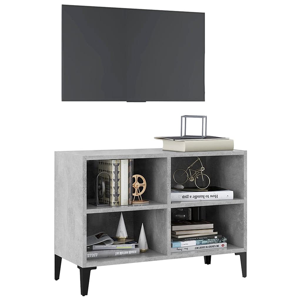 Mobile TV,mobile tv soggiorno mobile tv moderno con Spazio di Archiviazione Adatto per camera da letto, soggiorno, B&B, hotel con Gambe in Metallo Grigio Cemento 69,5x30x50 cm