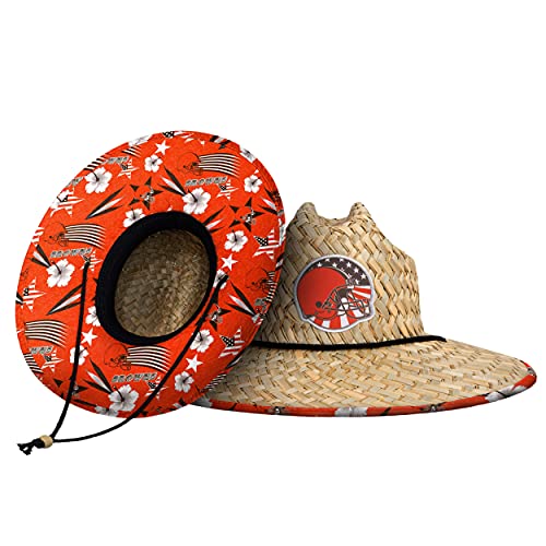 Image of NFL Team Logo Americana Floral Lifeguard Beach Straw Sun Hat