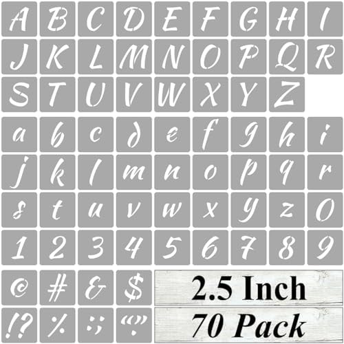 Amazon.com: 2.5 Inch Alphabet Letter Stencils for Painting - 70 Pack ...