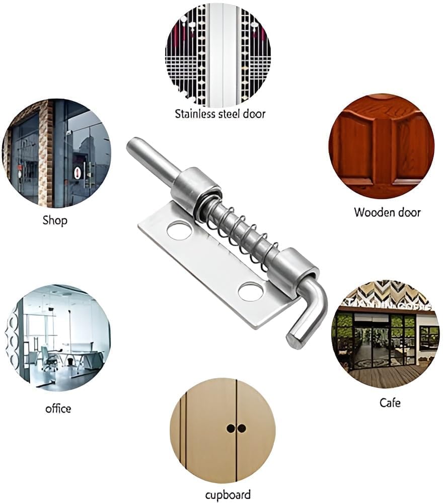 SVK Dream Stainless Steel Spring Door Latch, 3 inch, Automatic Latch Bolt, Security Gate Door Lock 2