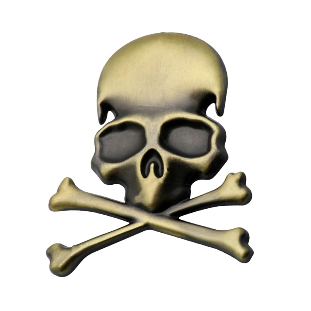 Elnwnnkc 3D Skull Metal Emblems Stickers Personalizes Skeleton Designs Skull Crossbones Metal Decals for Car &