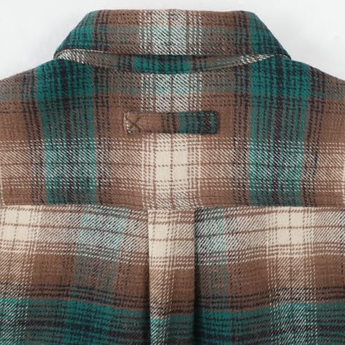 Image of Dubinik Mens Shacket Flannel Shirt for Men Lightweight Jacket Casual Plaid Coat with Warm Lining Long Sleeve Button