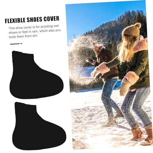 Cubierta impermeable para calzado de ciclismo, protector de botas para lluvia, antideslizante, reutilizable, color negro miniatura 7