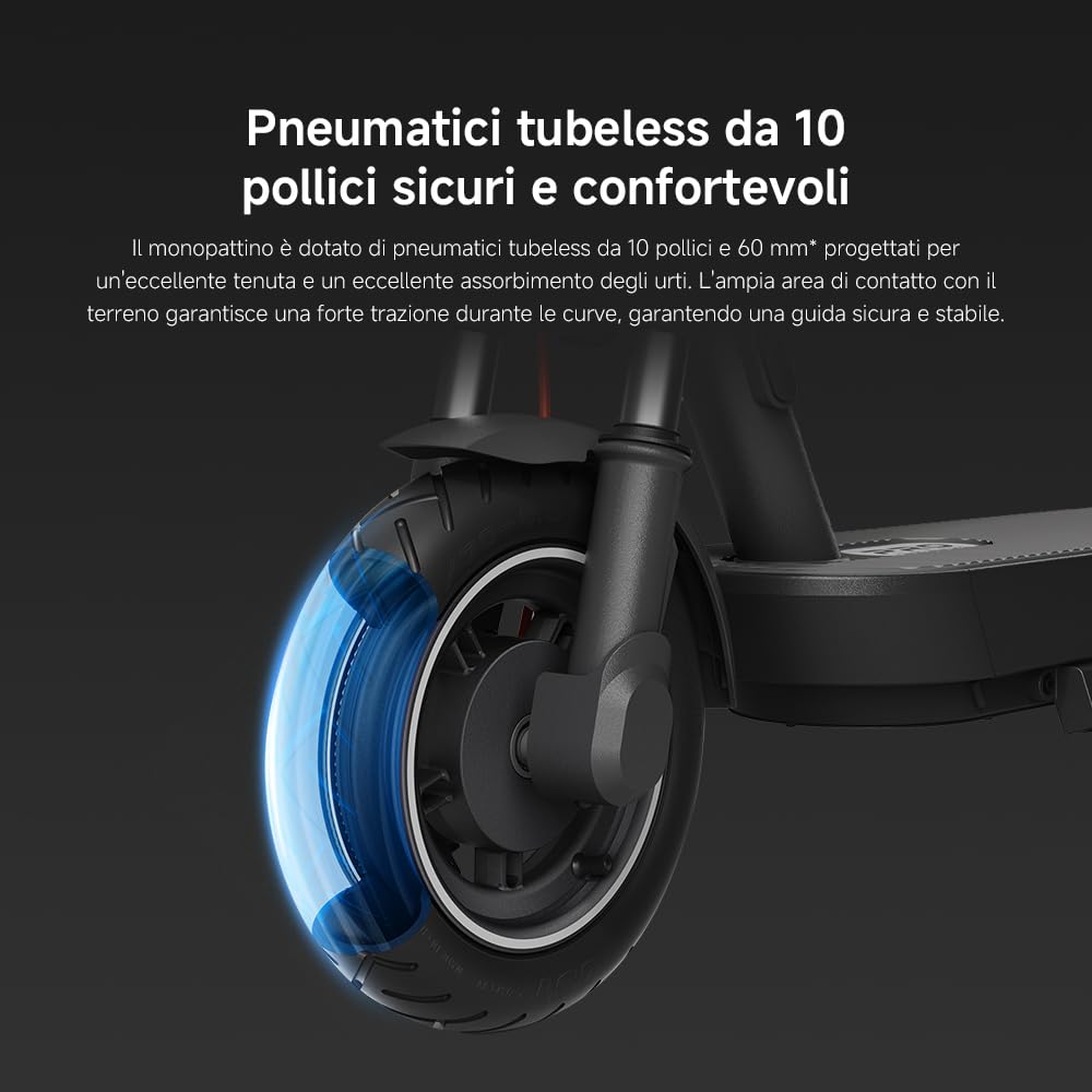 Xiaomi Electric Scooter 5 Pro (Monopattino), Doppie Sospensioni Anteriore E Posteriore A Molla, Pneumatici Tubeless Da 10", Pendenza Max 22% | Doppie Sospensioni Anteriore E Posteriore A Molla, Pneumatici Tubeless Da 10", Pendenza Max 22%