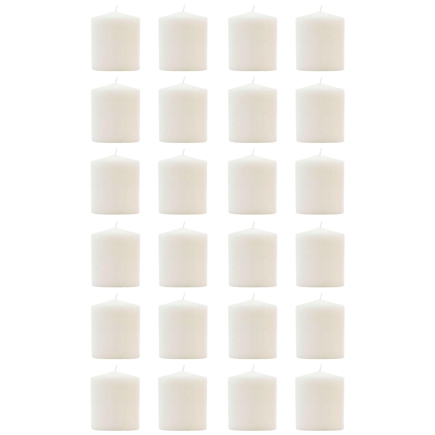 Acan Tradineur - Confezione da 24 candele Taco con aroma di cocco, velone di cera profumata, lunga durata: 24 ore, aromaterapia, decorazione per la casa (bianco, cocco, 7 x 5,6 cm)