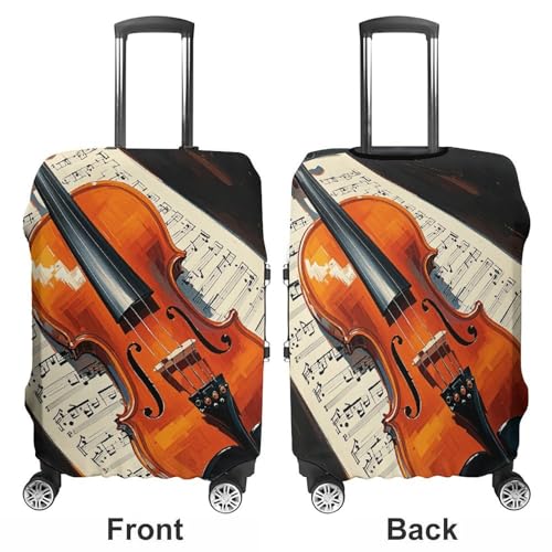 Suitcase Covers for Luggage Violin Sheet Music Fashion Luggage Cover Washable Protector Waterproof Suitcase Cover Anti-scratch Travel Suitcases Covers Case for 19-32 Inch Luggages M3