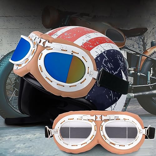 Image of Peicees Vintage Helmet Goggles Motorcycle Goggles Bike Motorcross Pilot Goggle