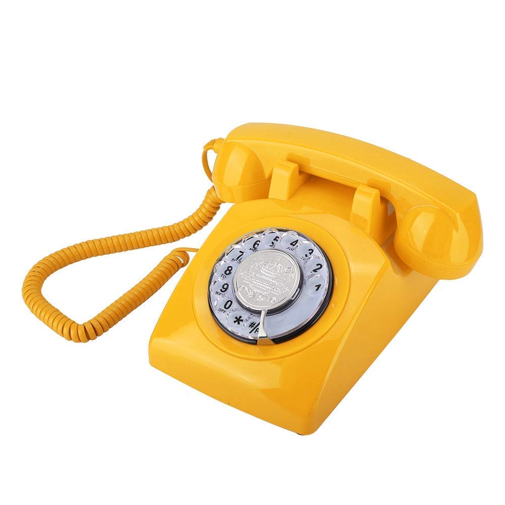 Téléphone de bureau rétro et fixe classique rotatif pour décoration de maison