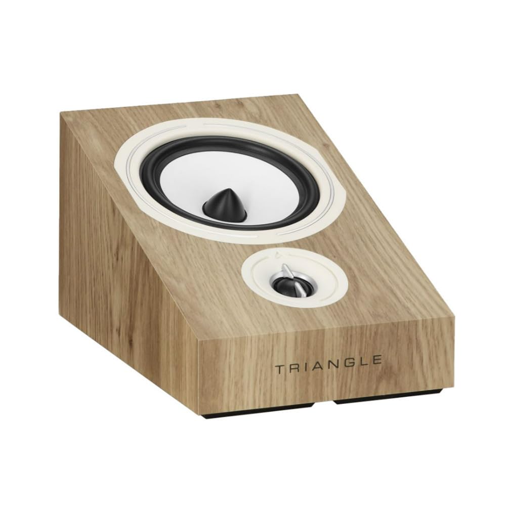 triangle - BOREA BRA1-3D Home Cinema Speakers - Atmos/DTS: X/Auro 3D Compatible - Atmos & Surround Versatility - Output 89 dB/W/m - 206 x 180 x 300 mm - Light Oak (Pair)