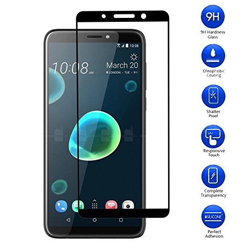 HTC Desire 12 Plus Protector de Pantalla [9H Dureza][Cobertura Completa] [Alta Definicion][Fácil de Instalar],Vicstar Cristal Templado Protector de Pantalla para HTC Desire 12 Plus