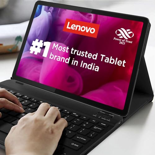 Image of HOM Tri-Fold Wireless Bluetooth Keyboard with Detachable Tablet Case Cover for Lenovo Tab M11 Tablet 11 inch - Black