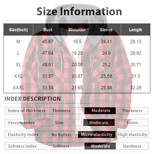 Plaid Shirt Men Casual Button Down Flannel Hoodie Shirts Lightweight Long Sleeve Hooded Shirt Jackets with Pockets2