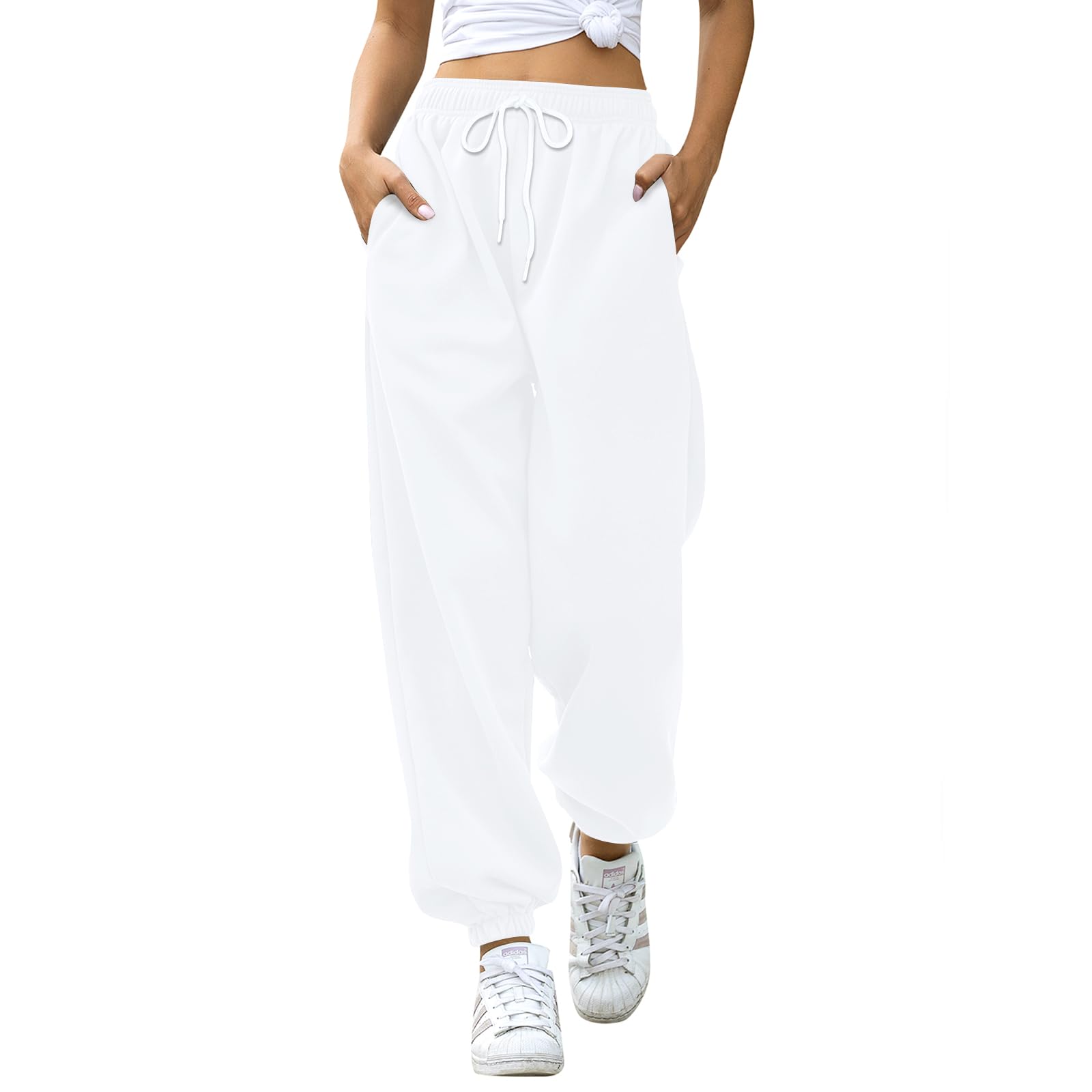 Joggingbroek met trekkoord, Janina, licht grijs gemeleerd | Voordelig bij