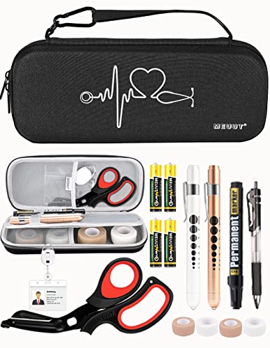 Meuut 15 Pcs Stethoscope Case Kits, Perfect Nurse Gift Include Stethoscope Case, Medical Scissors, Penlights With Batteries, Bandage Wraps, Badge Holders For Nurse Accessories For Work #TOP12