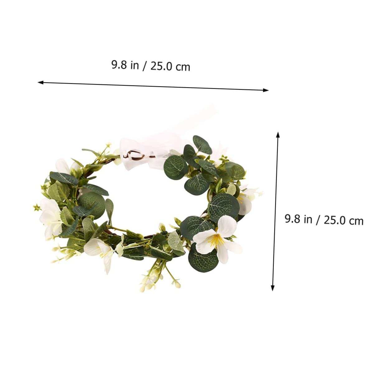 Kranz Braut Stirnband Kopfbedeckung for Frauen Weißes Haarband Hochzeit Strand Haarkranz Blumengirlande Stirnband Blumenhochzeit Girlande Kopfschmuck Blumenkrone Blumenkranz Kopfschmuck