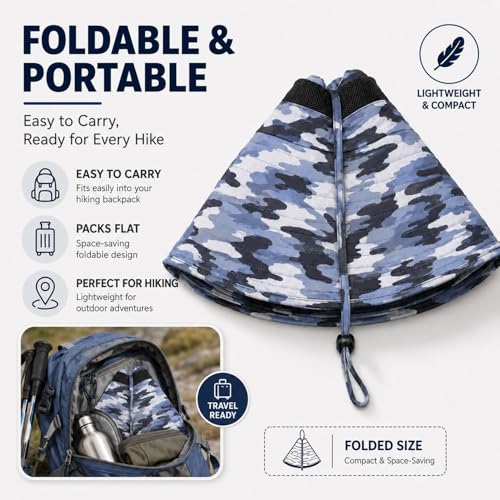 Image of HUAMULAN Wide Brim Sun Hats Men and Women Bucket Safari Fishing Hat for Hiking Garden Lawn Work Camping Outdoor