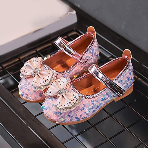 sfdgfhyf Fringe Boots Girls Single Shoes Fashion Autumn Girls Casual Shoes Flat Light Breathable Hook (Pink, 3.5-4 Years Toddler)2